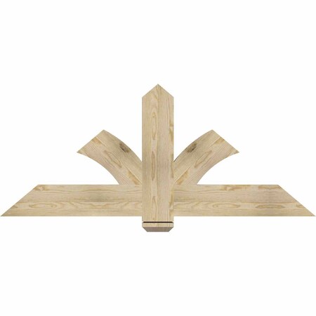 Ekena Millwork Redmond Rough Sawn Timber Gable Bracket, Douglas Fir, 60"W x 25"H x 2"D x 6"F, 10/12 Pitch GBW060X25X0206RED00RDF
